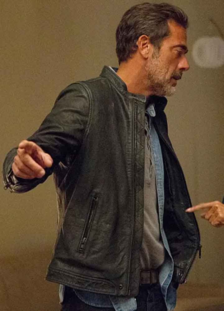 EXTANT (JD RICHTER) JEFFREY DEAN MORGAN BLACK LEATHER JACKET